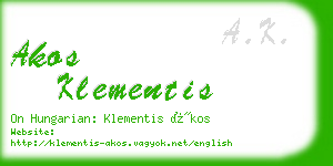 akos klementis business card